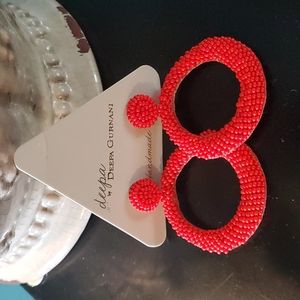 DEEPA GURANI red beaded earrings